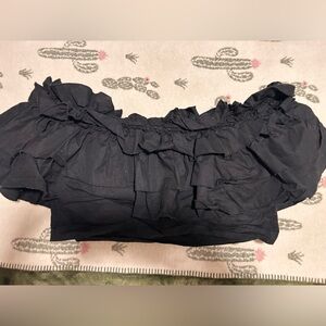 Chic Black Off the shoulder Ruffled Blouse